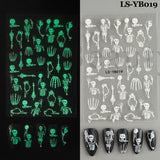 Zjkrl - Christmas Nail Sticker 3D Reflective Shiny Glitter Gold Silver Snowflake Elk Bells Decal Slider For Manicure Decoration NLLS-J24