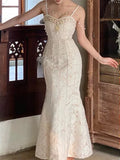 Zjkrl  -  holiday outfits Woman Party Backless Lace Runway Sleeveless Sexy Boho Embroidery Summer Vintage Dresses Dress Beach Sundress Women