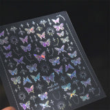 Zjkrl - Gold Silver Butterfly New Bronzing High Quality Adhesive Gilded Nail Stickers Nail Art Decorations Nail Decals Design T-2559