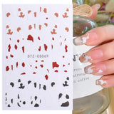 Zjkrl - Christmas Nail Sticker 3D Reflective Shiny Glitter Gold Silver Snowflake Elk Bells Decal Slider For Manicure Decoration NLLS-J24