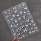 Zjkrl - Gold Silver Butterfly New Bronzing High Quality Adhesive Gilded Nail Stickers Nail Art Decorations Nail Decals Design T-2559