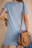 ZJKRL  -  Casual Deep V-neck T-shirt Dress