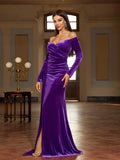 Elegant Asymmetrical Off Shoulder Dress for Party & Banquet, Women's Split Thigh Clothing