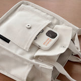 Chic White Canvas Tote Bag for Women - Versatile Shoulder & Crossbody Handbag, Perfect for School, Work, and Everyday Outings
