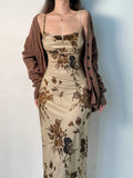 Flirty Floral Print Ruched Bodycon Dress - Alluring Spaghetti Strap Design - Figure-Flattering Womens Clothing with Vibrant Pattern and Elegant Ruched Detail
