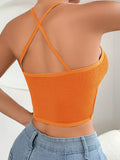 Sexy Seamless Halter Neck Mesh Ribbed Cami Vest Top - Ultra Breathable, Stretchy, and Comfortable - Perfect for Women's Lingerie, Underwear, and Loungewear