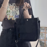 Chic White Canvas Tote Bag for Women - Versatile Shoulder & Crossbody Handbag, Perfect for School, Work, and Everyday Outings