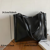 Solid Color Stylish Simple PU Tote Bag Shoulder Bag Handbag. Suitable for Daily Commuting to Work, Going Out Shopping, As a Gift, Etc. Can Hold Tablets, Mobile Phones, Wallets, Documents, Etc.