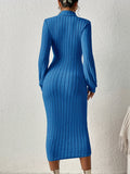 Elegant Long-Sleeve Turtleneck Bodycon Dress - Comfortable, Durable Knit for Chic Winter Style, Easy Maintenance