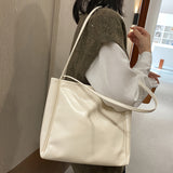 Solid Color Stylish Simple PU Tote Bag Shoulder Bag Handbag. Suitable for Daily Commuting to Work, Going Out Shopping, As a Gift, Etc. Can Hold Tablets, Mobile Phones, Wallets, Documents, Etc.
