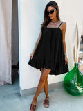 Lightweight Ruffle Hem Backless Cami Dress - Flowy & Versatile for Summer & Spring - Casual Womens All-Season Wardrobe Staple