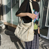 Vintage-Inspired Canvas Messenger Bag - Spacious Multi-Pocket Crossbody Bag with Zipper Closure - Perfect for Casual Travel, Daily Commute, and Outdoor Activities
