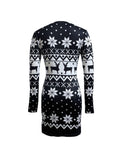 Elegant Christmas Deer Bodycon Dress - Cozy, Durable & Chic for Holiday Seasons, Ideal for Spring/Fall Celebrations