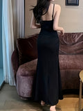 Elegant White V-Neckline Sleeveless Maxi Dress with Side Slit - Bodycon Fit, Stretchy Polyester & Elastane Blend, Machine Washable, Non-Sheer, Perfect for All Seasons, Women's Evening Gown
