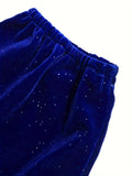 Women's Elegant One-Shoulder Velvet Dress 1008, Long Sleeve, Short Length, Solid Color, Sequin Detail, Polyester & Spandex Blend, Fall/Winter Fashion, No Padding, No Belt