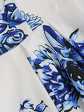Elegant Floral Print Pendulum Dress - Crew Neck, Short Sleeve, Tie Waist, Micro Elasticity, Semi-Sheer, Woven Polyester Fabric - Perfect for Spring, Summer, and Fall Seasons, Ideal for Womens Elegant Dressing