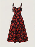 Chic Summer A-line Floral Dress with Sweetheart Neck - Strapless, Easy Maintenance, Women's Non-Sheer Cami Style