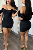 Zjkrl - Black Casual Sweet Daily Elegant Patchwork Solid Color Dresses