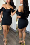Zjkrl - Black Casual Sweet Daily Elegant Patchwork Solid Color Dresses