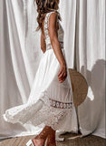 Zjkrl Lace Patchwork Elegant Maxi Dress