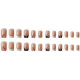 Zjkrl - 24 Pcs Pink Ballet False Nails With Glue Detachable French Wearable Press On Nails Acrylic Manicure Tips