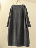 10 Colors Vintage Solid Color Split-Joint Mini Dress Corduroy Dress