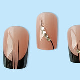Zjkrl - 24 Pcs Pink Ballet False Nails With Glue Detachable French Wearable Press On Nails Acrylic Manicure Tips