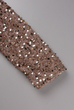 Zjkrl - White Celebrities Patchwork Sequins One Shoulder Trumpet Mermaid Dresses