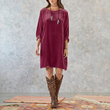 Zjkrl - Casual Loose Velvet Dress