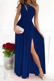Solid One Shoulder Party/Elegant Maxi Dress