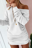 Zjkrl - Street Solid Patchwork Frenulum O Neck Pencil Skirt Dresses(6 Colors)