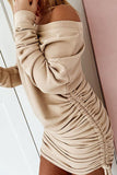 Zjkrl - Street Solid Patchwork Frenulum O Neck Pencil Skirt Dresses(6 Colors)