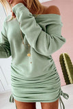 Zjkrl - Street Solid Patchwork Frenulum O Neck Pencil Skirt Dresses(6 Colors)