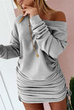 Zjkrl - Street Solid Patchwork Frenulum O Neck Pencil Skirt Dresses(6 Colors)