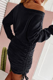 Zjkrl - Street Solid Patchwork Frenulum O Neck Pencil Skirt Dresses(6 Colors)