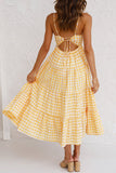 Zjkrl - Fashion Sweet Solid Split Joint Spaghetti Strap A Line Dresses