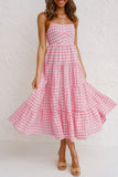 Zjkrl - Fashion Sweet Solid Split Joint Spaghetti Strap A Line Dresses