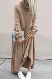 Zjkrl - Casual Solid Patchwork Turtleneck One Step Skirt Dresses(4 colors)