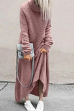 Zjkrl - Casual Solid Patchwork Turtleneck One Step Skirt Dresses(4 colors)