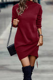 Zjkrl - Fashion Half A Turtleneck One Step Skirt Dresses(5 Colors)