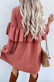 Zjkrl - Work Solid Fold O Neck Pleated Dresses(3 Colors)