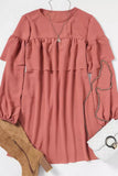 Zjkrl - Work Solid Fold O Neck Pleated Dresses(3 Colors)