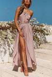Zjkrl - High Slit Backless Maxi Dress