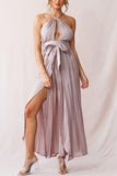 Zjkrl - High Slit Backless Maxi Dress