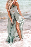 Zjkrl - High Slit Backless Maxi Dress