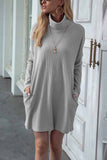 Zjkrl -  Solid Color Round Neck Dress(4 Colors)
