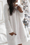 Zjkrl -  Round Neck Casual Straight Mini Dress