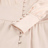 Satin Party Dress Single Breasted High Waist a Line Long Dress Deep v Neck Sexy Elegant Temperament Ol Style 2023 New Arrivals
