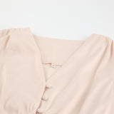 Satin Party Dress Single Breasted High Waist a Line Long Dress Deep v Neck Sexy Elegant Temperament Ol Style 2023 New Arrivals