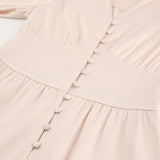 Satin Party Dress Single Breasted High Waist a Line Long Dress Deep v Neck Sexy Elegant Temperament Ol Style 2023 New Arrivals